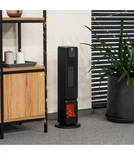 Terrmowentylator kolumnowy PTC Teesa z imitacją kominka (800/2000W) Teesa LEC-TSA8062