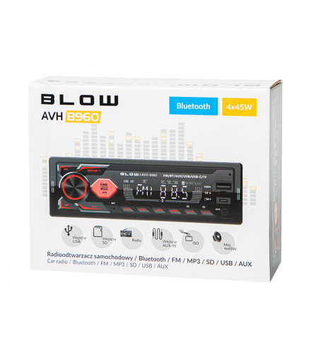 Radio blow avh-8960 rds mp3/usb/micro sd/bluetooth + usb-c Blow 78-347