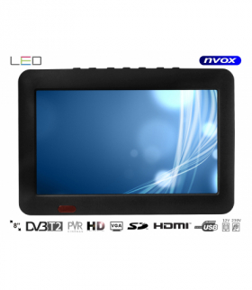 Telewizor przenośny turystyczny samochodowy led 8cali NVOX DVB8T