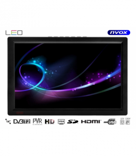 Telewizor LED 14cali HDMI VGA USB SD AV PVR DVB-T/T2 MPEG-4/2 12V 230V... (NVOX DVB14T) NVOX DVB14T