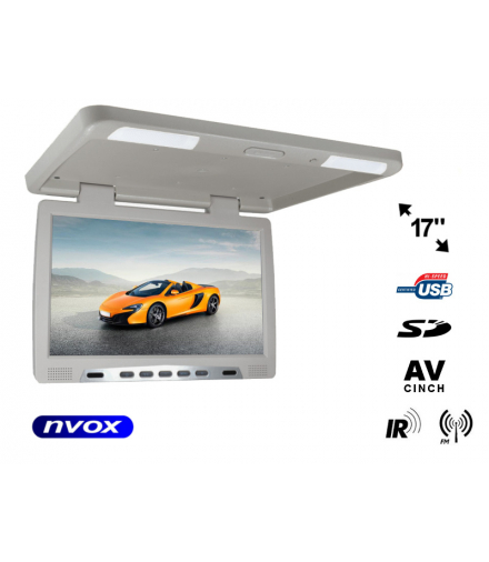 Monitor podwieszany podsufitowy lcd 17cali cali led ir fm usb sd NVOX RF1790U GR