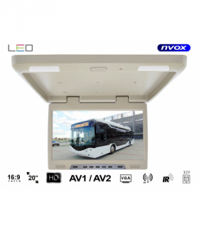 Monitor podwieszany podsufitowy lcd 20cali cali led ir fm vga NVOX RF2090 BE