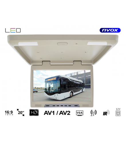 Monitor podwieszany podsufitowy lcd 20cali cali led ir fm vga NVOX RF2090 BE