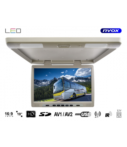 Monitor podwieszany podsufitowy lcd 19cali cali led fm ir usb sd NVOX RF1980U BE