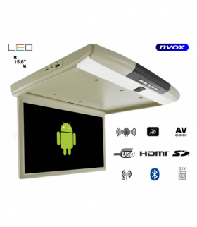 Monitor podwieszany podsufitowy led 15cali z systemem android usb fm bt wifi 12v NVOX RF156AND BEIGE