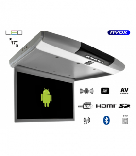 Monitor podwieszany podsufitowy led 17cali z systemem android usb fm bt wifi 12v/24v NVOX RF173AND GREY 12/24V