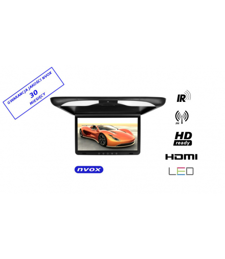 Monitor podwieszany podsufitowy led 15cali ir fm hdmi usb sd 12v NVOX RF1568HDMI BL IR