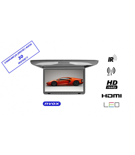 Monitor podwieszany podsufitowy led 15cali ir fm hdmi usb sd 12v NVOX RF1568HDMI GR IR