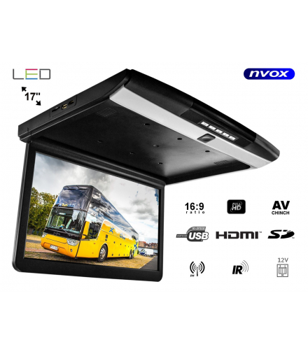 Monitor podwieszany podsufitowy led 17cali hdmi usb sd ir fm full hd NVOX RF174HDMI BL