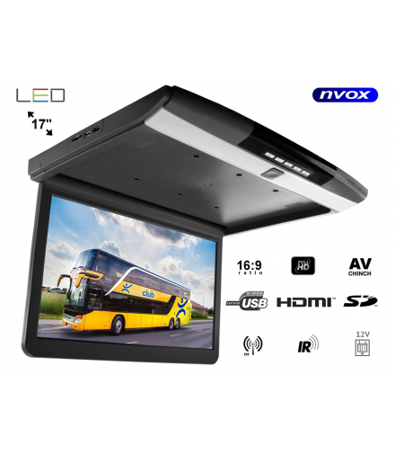 Monitor podwieszany podsufitowy led 17cali hdmi usb sd ir fm full hd NVOX RF174HDMI GR