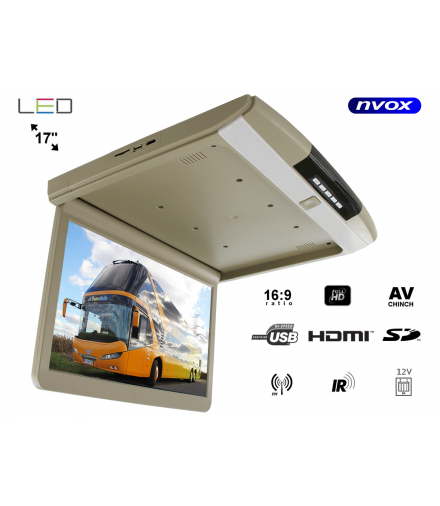 Monitor podwieszany podsufitowy led 17cali hdmi usb sd ir fm full hd NVOX RF174HDMI BE
