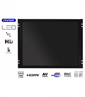 Monitor dotykowy open frame led 17cali vga hdmi bnc av12v 230v NVOX OP1700VHT