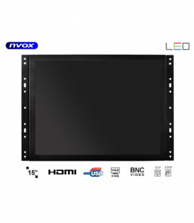 Monitor open frame LCD 15cali cali LED VGA HDMI DVI 12V 230V... (NVOX OP1500VH) NVOX OP1500VH