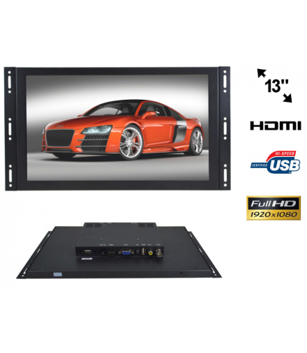 Monitor dotykowy ips open frame led 13cali full hd vga hdmi usb av 12v 230v NVOX OP1338VHT IPS