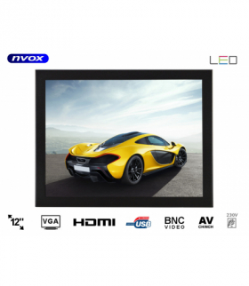 Monitor open frame led 12cali vga hdmi usb 12v 230v NVOX OP1200VH