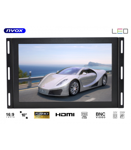 Monitor open frame ips led 10cali full hd vga hdmi usb av 12v 230v NVOX OP1020VH IPS