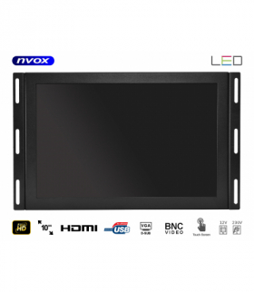 Monitor dotykowy ips open frame led 10cali full hd vga hdmi usb av 12v 230v NVOX OP1020VHC IPS