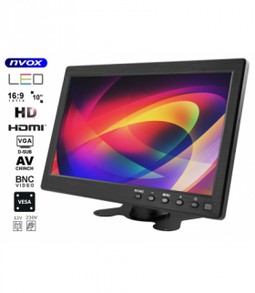 Monitor led 10cali cali hd z hdmi vga usb av 12v NVOX HM1011VHB