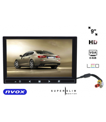 Nvox hm 910 vga monitor samochodowy lub wolnostojący lcd 9cali cali led hd vga hdmi av 12v 230v NVOX HM 910 VGA