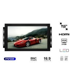 Monitor open frame ips led 12cali z wejściem vga hdmi bnc av NVOX OP1168VH IPS