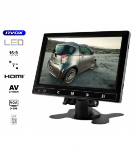 Monitor LED 7cali HD HDMI VGA AV 12V... (NVOX HM726NB) NVOX HM726NB RCA
