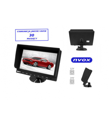 Monitor samochodowy lub wolnostojący LCD 9cali cali z obsługa do 2 kamer 4PIN 12V 24V... NVOX H HM942