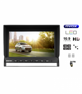 Monitor samochodowy lub wolnostojący LCD 9cali cali HD cofania obsługa 4 kamer 12V - 24V... NVO NVOX HM 940 QUAD