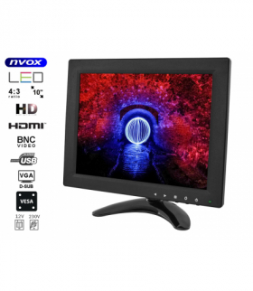 Monitor LCD 10cali cali LED VGA HDMI AV USB BNC 12V 230V... (NVOX PC105VHB) NVOX PC105VHB