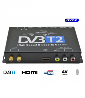 Tuner samochodowy telewizji cyfrowej dvb-t/t2 mpeg 2/4 slim hdmi usb av 12v 24v NVOX DVB221HD