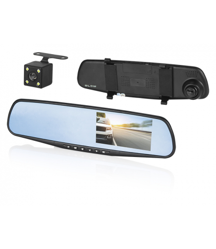 Rejestrator video blackbox dvr f600blow lusterko + kamera tył Blow 78-528