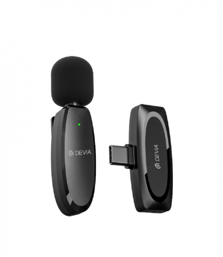 Mikrofon do telefonu Kintone USB-C bezprzewodowy krawatowy czarny TFO Devia GSM188412
