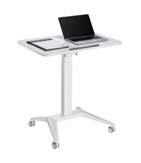 Mobilne biurko stolik na laptop Maclean, białe, pneumatyczna regulacja wysokości, 80x52cm, 8kg max, 109cm wys, MC-453W Maclean CEN-80473
