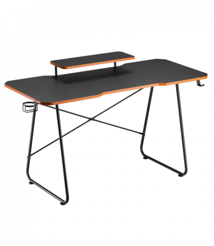 Biurko gamingowe z półką na monitor NanoRS, 50kg max, wysokość 850mm, czarne, RS170 NanoRS CEN-84181