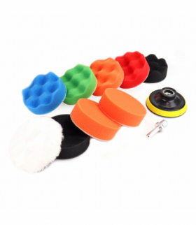Zestaw gąbek do polerowania gąbki polerskie 9 el.+ dysk 80 mm + adapter m14 amio-02647 AMiO AMI-02647