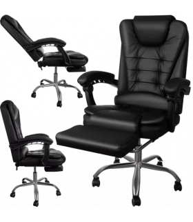 Fotel biurowy z podnóżkiem czarny Malatec 23286 MALATEC 00023286