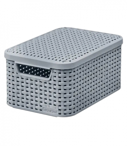 Koszyk z pokrywą Curver Rattan Style S jasny szary Curver CEN-86173