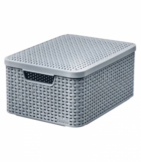 Koszyk z pokrywą Curver Rattan Style M jasny szary Curver CEN-86172