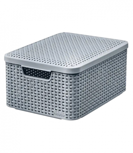 Koszyk z pokrywą Curver Rattan Style M jasny szary Curver CEN-86172