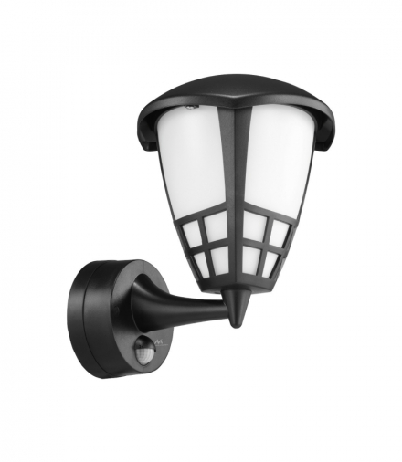 Kinkiet 1xE27 z czujnikiem, czujnik na podczerwień, max. obciążenie 60W, IP65, kolor czarny, MCE518 B Maclean CEN-85491