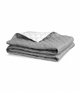 Narzuta dwustronna pikowana szaro-biała 200x220 cm Medicline AIO CEN-84625