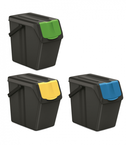 Kosz na śmieci Keden SORTI BOX czarny recykling Prosperplast CEN-80972