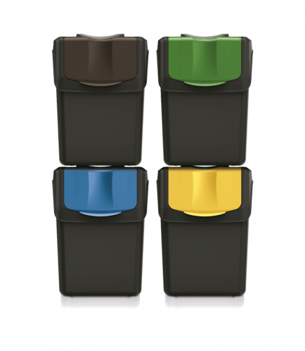 Kosz na śmieci Keden SORTI BOX czarny recykling Prosperplast CEN-80970