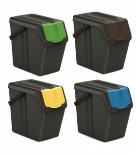 Kosz na śmieci Keden SORTI BOX czarny recykling Prosperplast CEN-80973