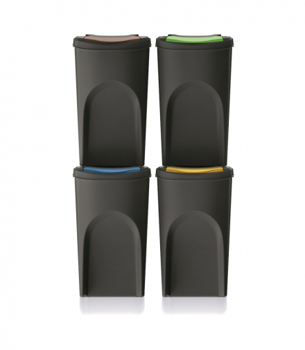 Kosz na śmieci Keden SORTI BOX czarny recykling Prosperplast CEN-80966