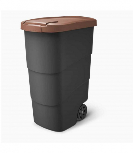 Kosz na śmieci WHEELER 90 L brązowy Prosperplast CEN-80990