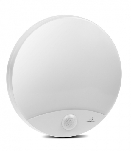 Lampa LED z czujnikiem ruchu, na podczerwień, kolor biały, 10W, IP44, barwa naturalna biała (4000K), 900lm, MCE357 W Maclean CEN-79240