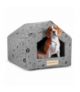 Legowisko gąbka domek kości czarne 50x40 cm h38cm Kingdog AIO CEN-85461