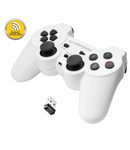 Gamepad bezprzewodowy PC/PS3 USB Gladiator biało-czarny Esperanza ESP-EGG108W