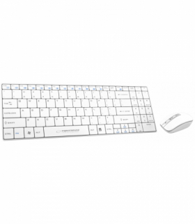 Zestaw bezprzewodowy klawiatura + mysz 2.4GHz USB Liberty biały Esperanza ESP-EK122W