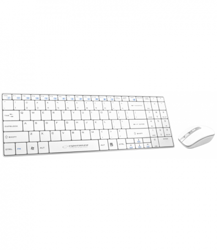 Zestaw bezprzewodowy klawiatura + mysz 2.4GHz USB Liberty biały Esperanza ESP-EK122W